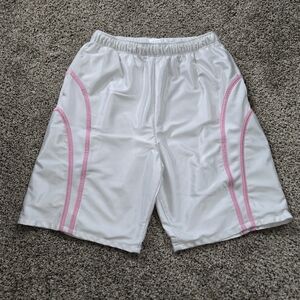 White and Pink Athletic Shorts